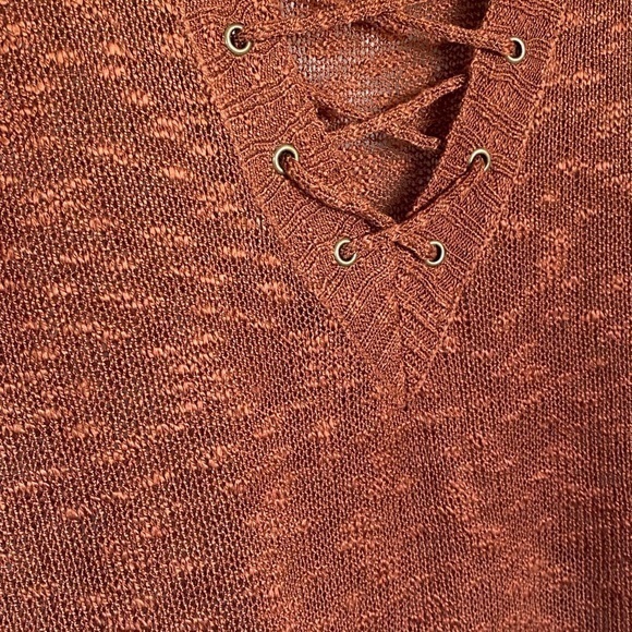 Grace & Lace Sheer Rust Sleeveless Top - Picture 2 of 6